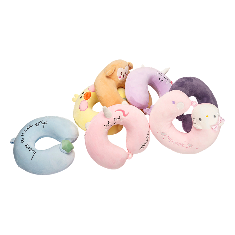 Set bantal mewah berbentuk u dengan atasan binatang yang lucu