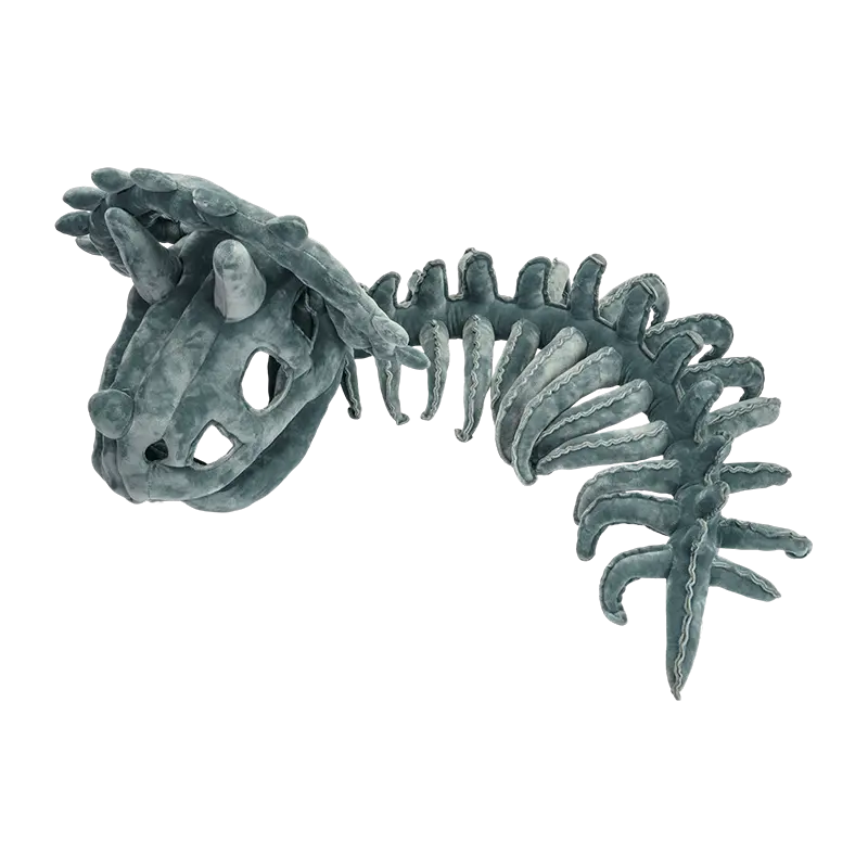Topi mewah kerangka dinosaurus ukuran dewasa berwarna abu-abu tua