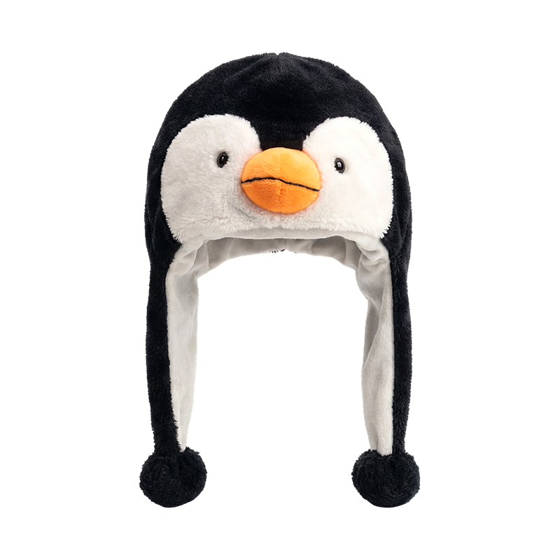 Topi mewah penguin hitam putih