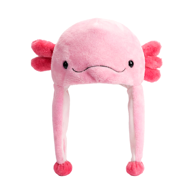 Topi mewah axolotl merah muda