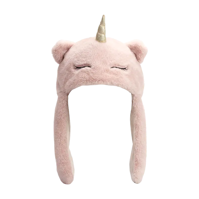 Topi mewah unicorn merah muda