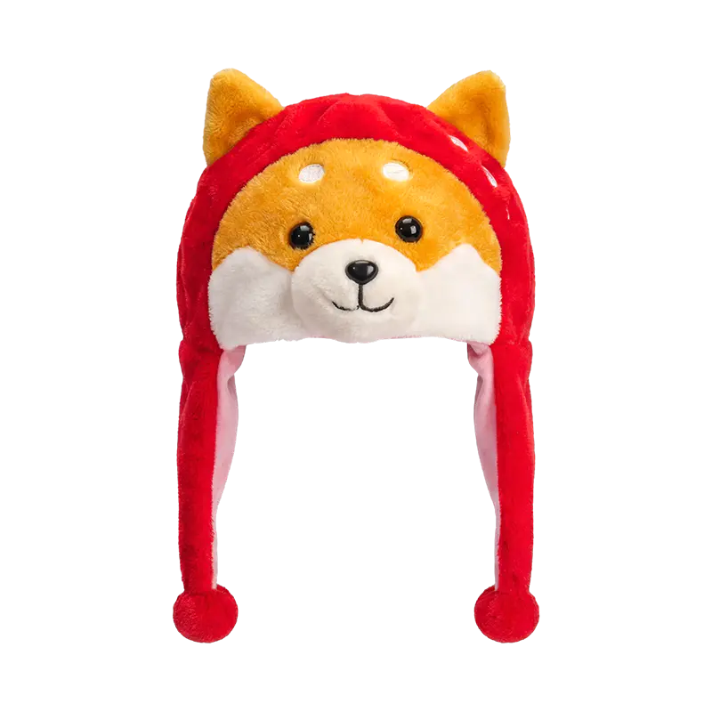 Topi mewah berpenampilan shiba merah