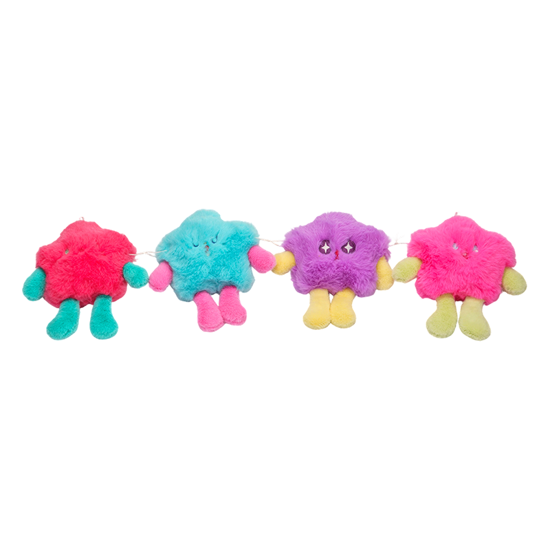 Mainan mewah monster berbulu lucu berwarna-warni Mainan mewah monster berbulu lucu berwarna-warni