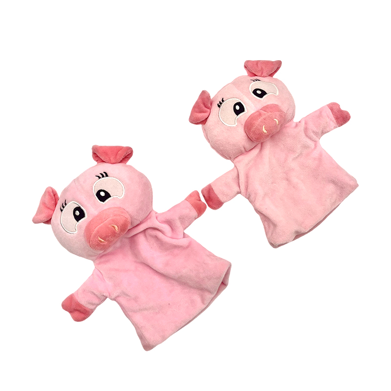 Boneka jari mewah piggy kembar